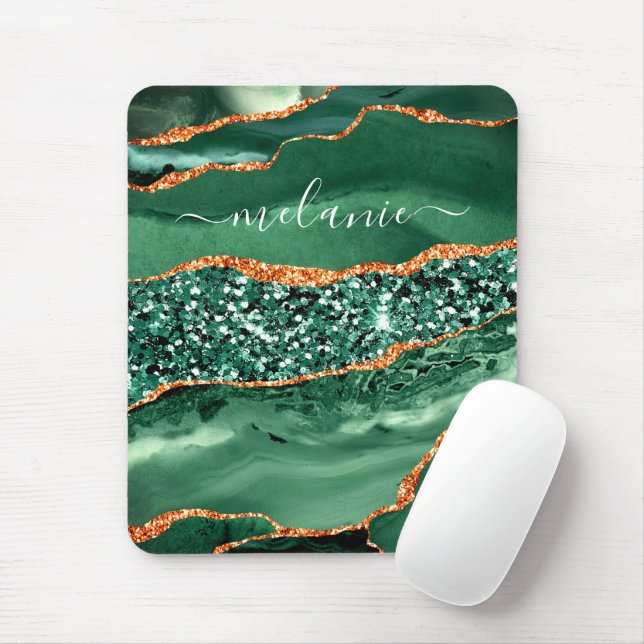 Mousepad Placa de Mouse com Nome de Mouse Glitter Verde Dou (Com mouse)
