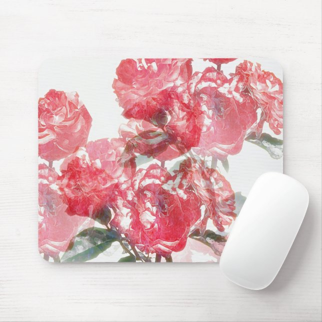 Mousepad Placa de Mouse de Arte com Illusão de rosa (Com mouse)