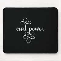 Placa de Mouse de Cabelo Branca e Preto de Energia