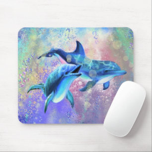 Mousepad Placa de Mouse de Casal de Golfinho Feliz - Famíli