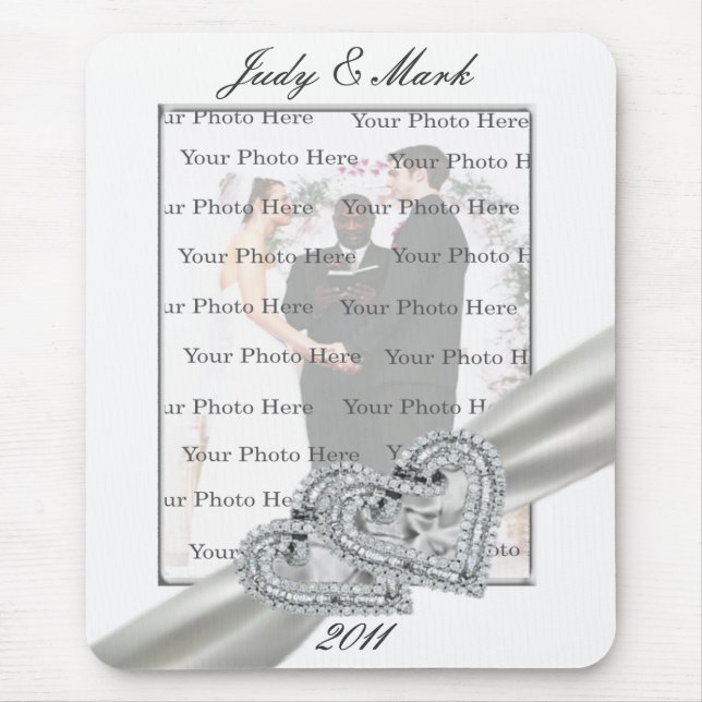 Mousepad Placa de Mouse de Casamento Branco (Frente)