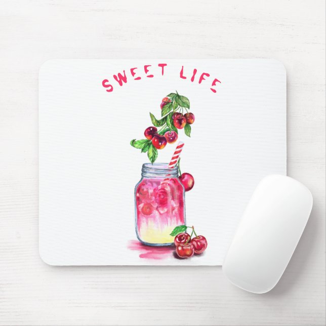 Mousepad Placa de Mouse de Frutas de Bebidas Legal de Sumo  (Com mouse)