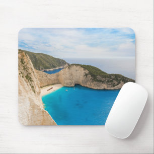 Mousepad Placa de Mouse de Grécia Navagio Beach - Costeira 
