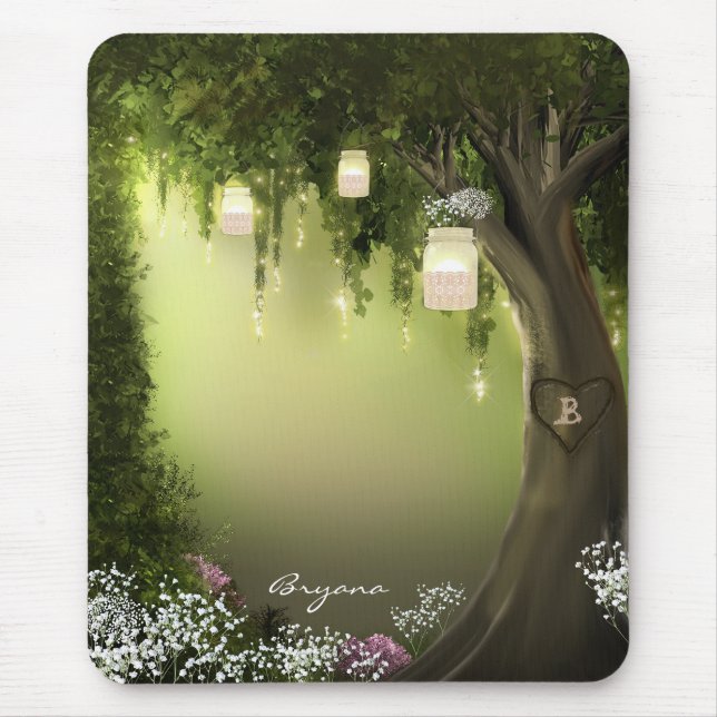 Mousepad Placa de Mouse de Jardim Florestal Encantada em Ár (Frente)