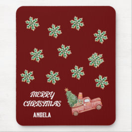 Mousepad Placa de Mouse de Natal em Floco de Neve