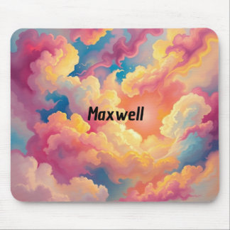 Mousepad Placa de Mouse de Nuvens Coloridas abstrato