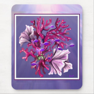 Mousepad Placa de Mouse de Sereia do Oceano Roxo