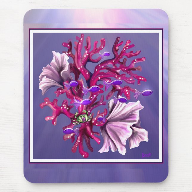 Mousepad Placa de Mouse de Sereia do Oceano Roxo (Frente)