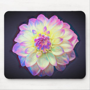 Mousepad Placa De Mouse De Vidro De Dahlia