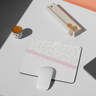 Mousepad Placa de Mouse Floral Cor-de-Rosa