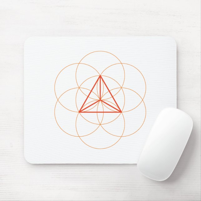 Mousepad Placa de Mouse Geometria Sagrada de Tetrahedron -  (Com mouse)