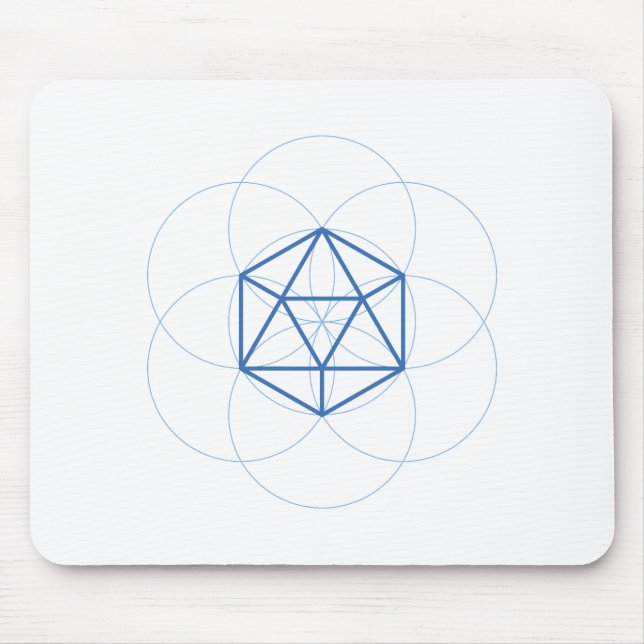Mousepad Placa de Mouse Geometria Sagrada Icosahedron (Frente)