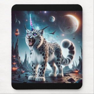 Mousepad Placa de Mouse Leopard Unicorn do Halloween Space 