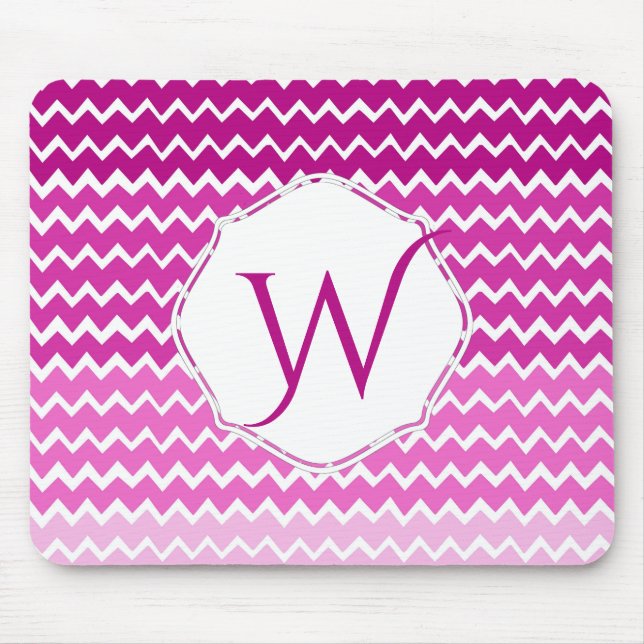 Mousepad Placa de Mouse Personalizada Chevron de Mouse Rosa (Frente)