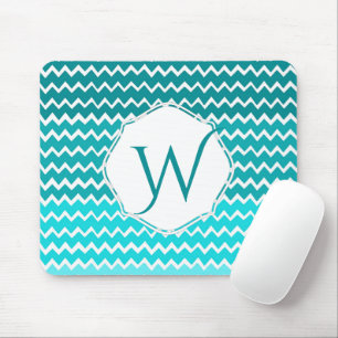 Mousepad Placa de Mouse Personalizada de Chevron Teal