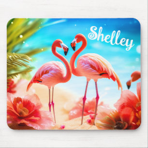 Mousepad Placa de Mouse Personalizada Flamingo Themed