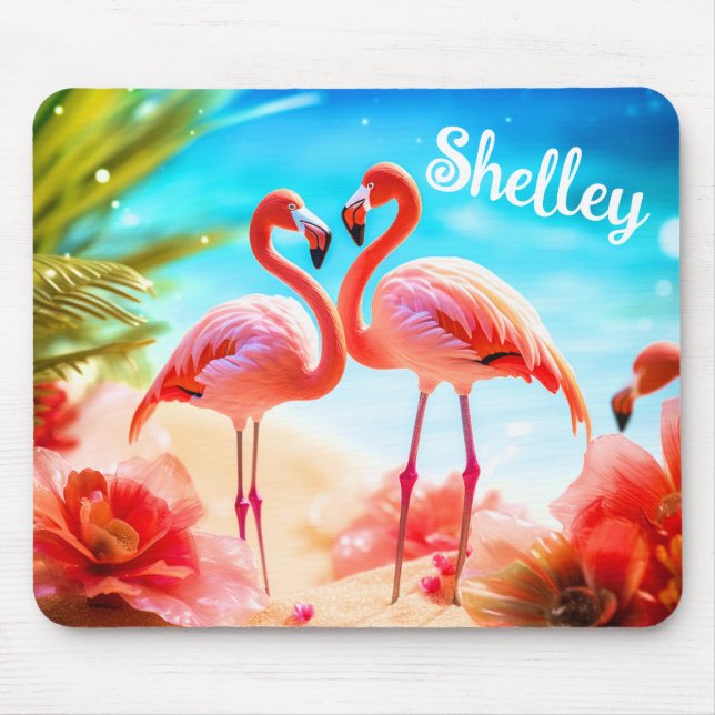 Mousepad Placa de Mouse Personalizada Flamingo Themed (Frente)