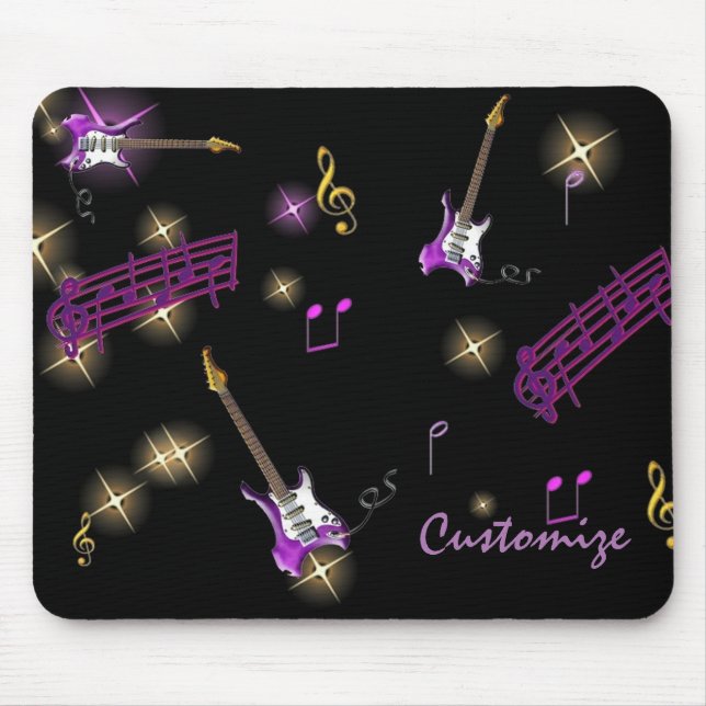 Mousepad Placa de Mouse Personalizada Rock Star Music Backg (Frente)