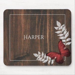 Mousepad Placa de Mouse Personalizada Russo Red Butterfly