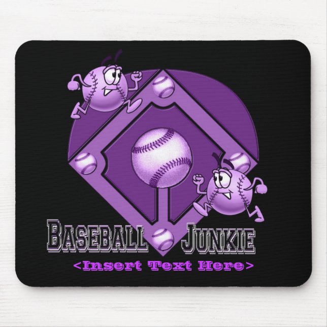 Mousepad Placa de Mouse Roxo de Baseball (Frente)