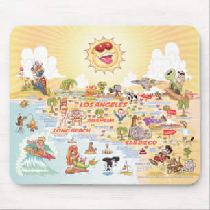 Mousepad Placa de Mouse Sunny California Beach Paradise