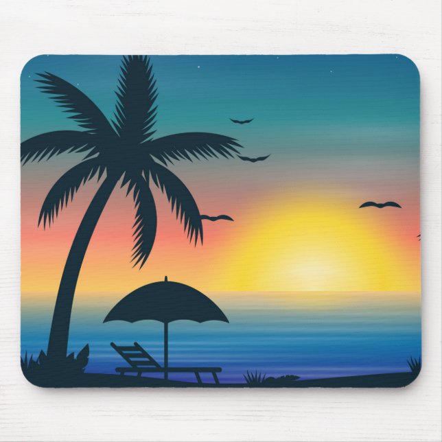 Mousepad Placa de mouse sunset tropical (Frente)