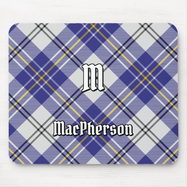 Mousepad Placa de Mouse Tartan de Vestido Azul Clan MacPher (Frente)