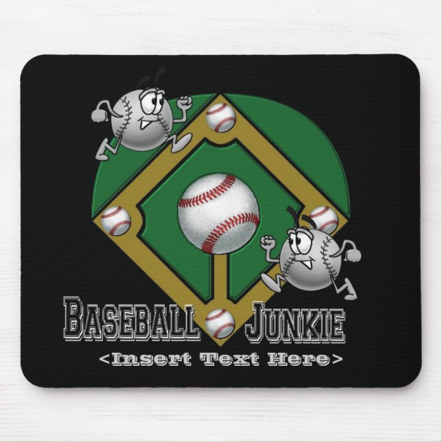 Mousepad Placa de Mouse Verde Baseball (Frente)