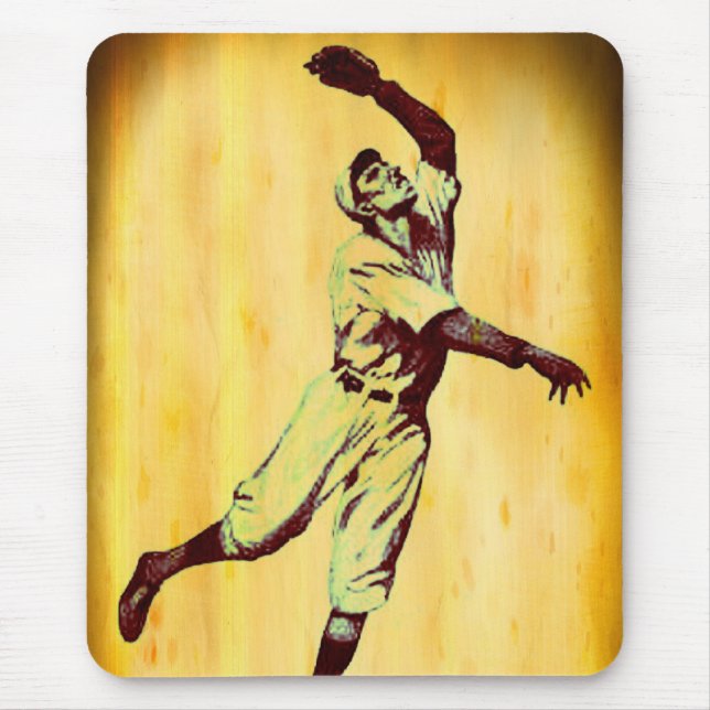 Mousepad Placa de Mouse Vintage Baseball Fielder (Frente)