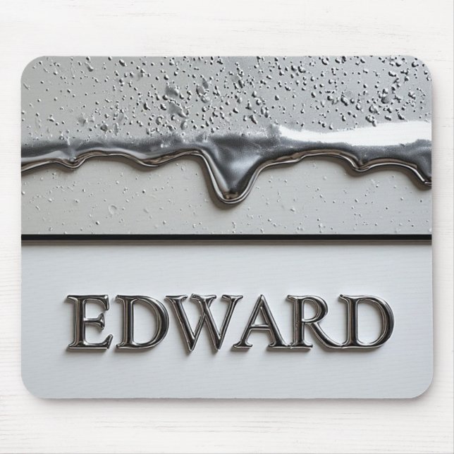 Mousepad Placa de Nome Edward Chrome Com Gotejamento de Met (Frente)