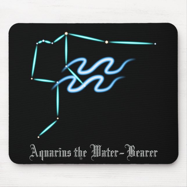 Mousepad Placa de Rato Aquário de Constelação Zodiac (Frente)