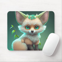 Mousepad Placa de Rato Floral de Raposa Cura