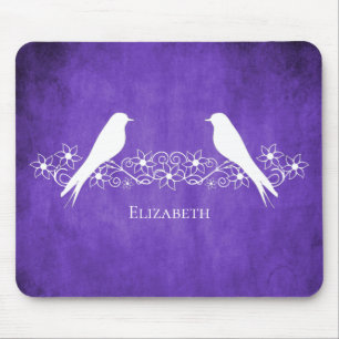 Mousepad Placa de Rato Floral de Vinha Púrpura