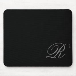 Mousepad Placa de Rato Preto do Monograma com Cinza de Carv
