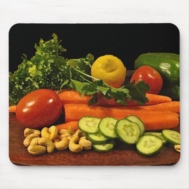 Mousepad Placa de salada do vegetariano (Frente)
