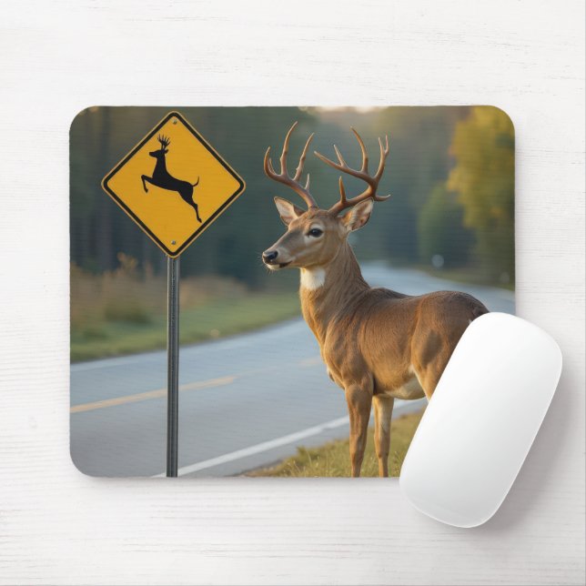 Mousepad Placa de Travessia de Veados (Com mouse)