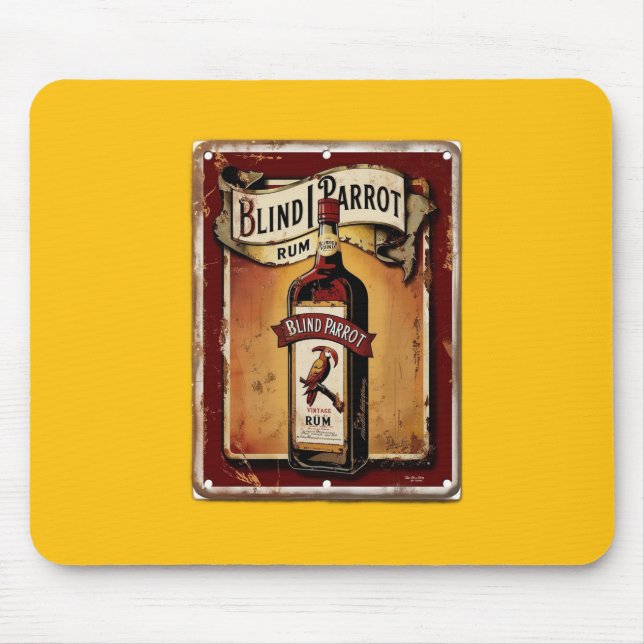 Mousepad Placa Distorcida Anunciando BLIND PARROT RUM  (Frente)