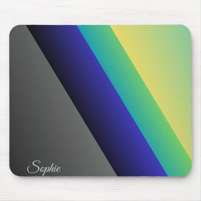 Mousepad Placa do mouse Abstrato azul cinza  azul (Frente)