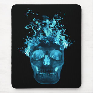 Mousepad Placa do mouse azul-fogo