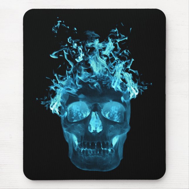 Mousepad Placa do mouse azul-fogo (Frente)