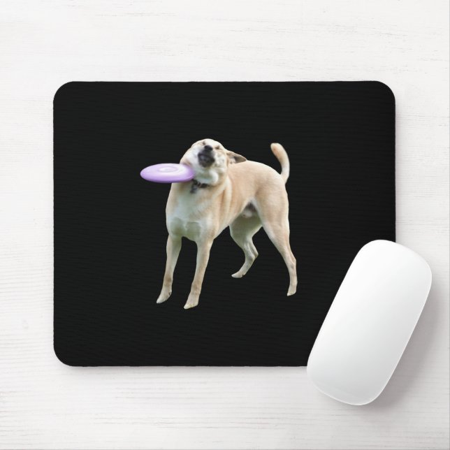 Mousepad Placa do Mouse Cachorro Frisbee (Com mouse)