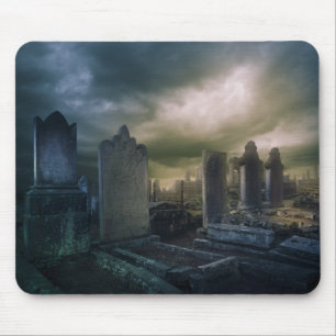 Mousepad Placa do mouse cemitério gótico