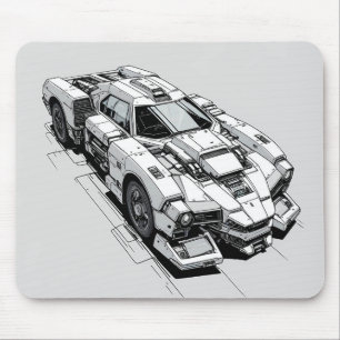 Mousepad Placa do mouse Cyberpunk Ink Car Illustração