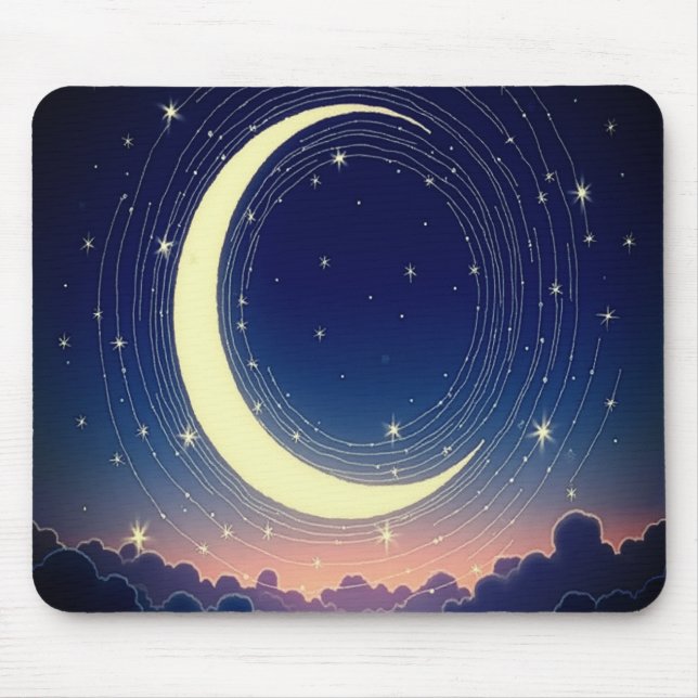 Mousepad Placa do mouse da lua - Acessório da mesa mágica (Frente)
