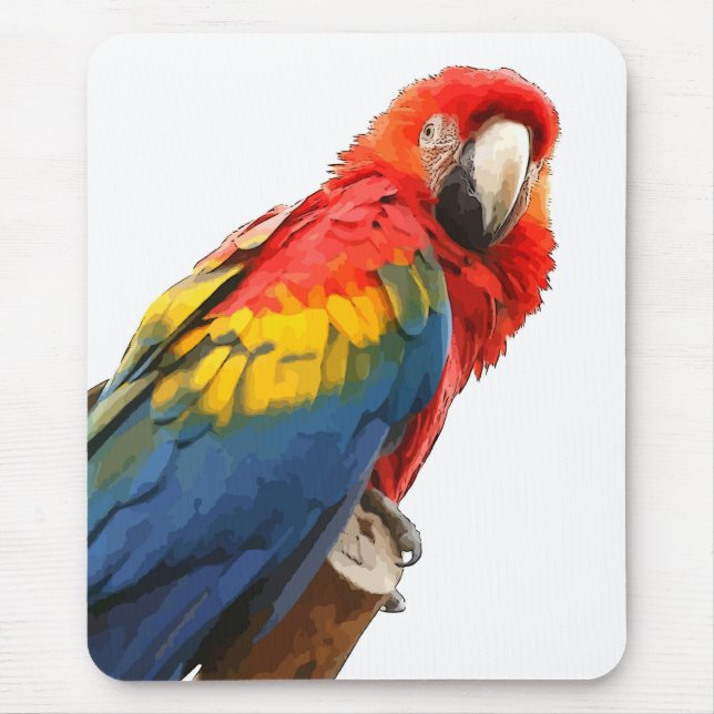 Mousepad Placa do mouse de arame escarlate Macaw (Frente)