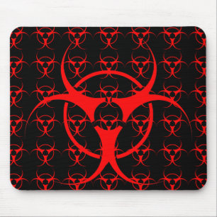 Mousepad Placa do mouse de aviso de perigo biológico do Mo