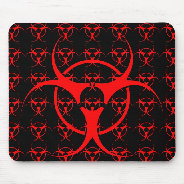 Mousepad Placa do mouse de aviso de perigo biológico do Mou (Frente)