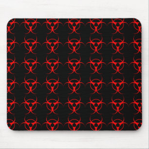 Mousepad Placa do mouse de aviso de perigo biológico do Mou