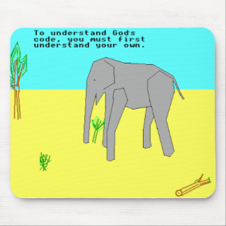 Mousepad Placa do mouse de elefante Terry Davis Temple OS