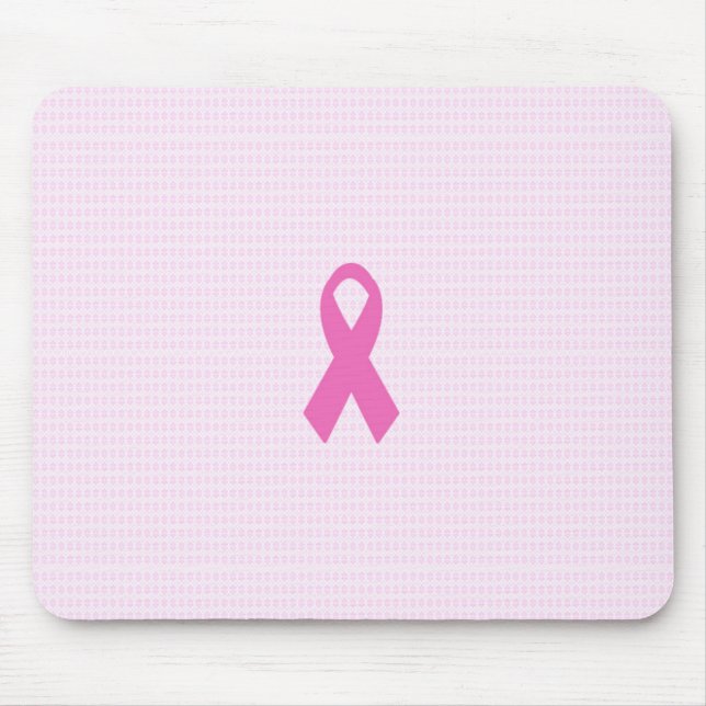 Mousepad Placa do mouse de Fita de câncer de mama rosa (Frente)